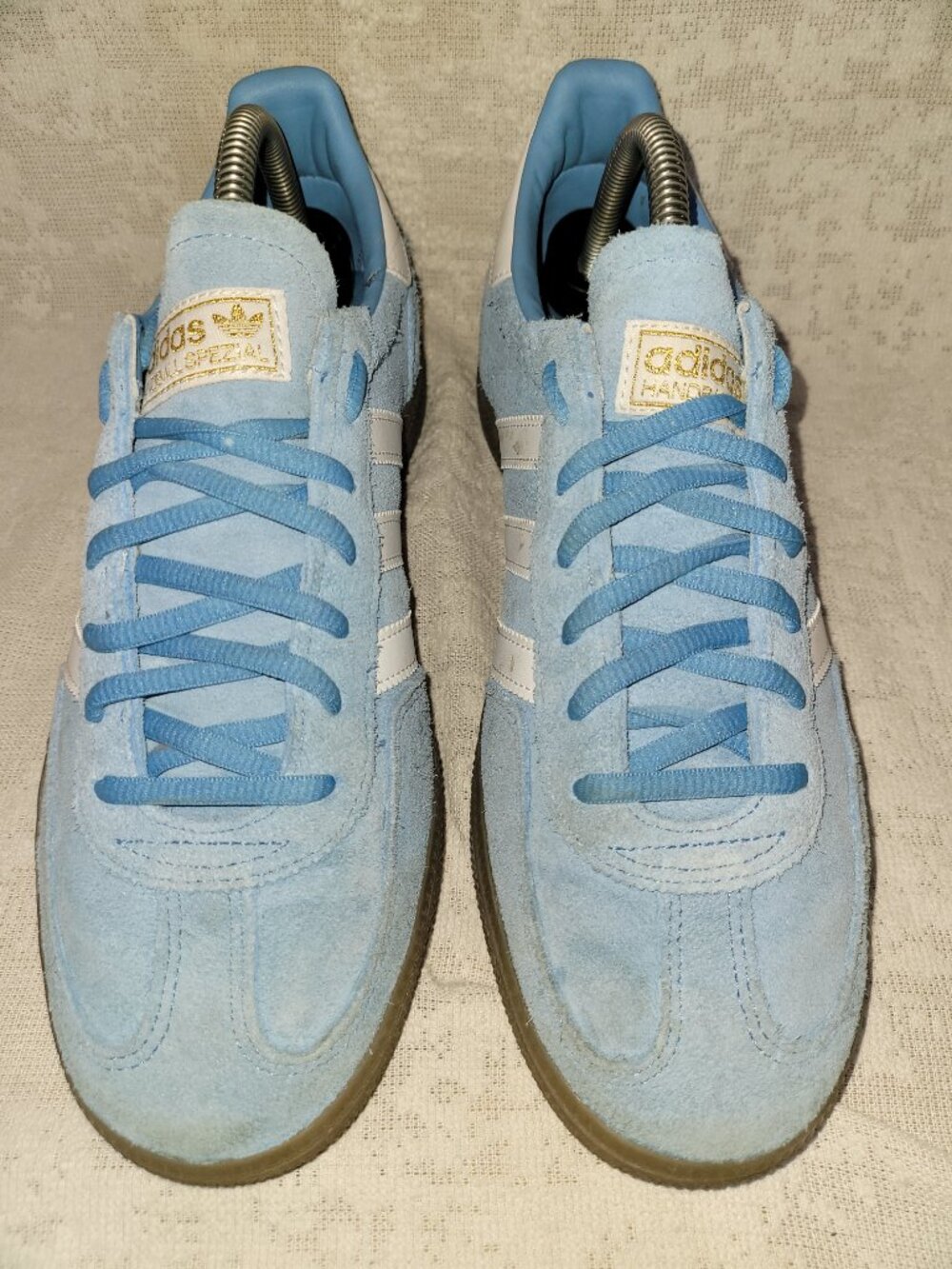 Adidas Handball Spezial Light Blue Cloud White Brown Gum Women's Size 9.5 JQ6822 - Picture 7 of 16